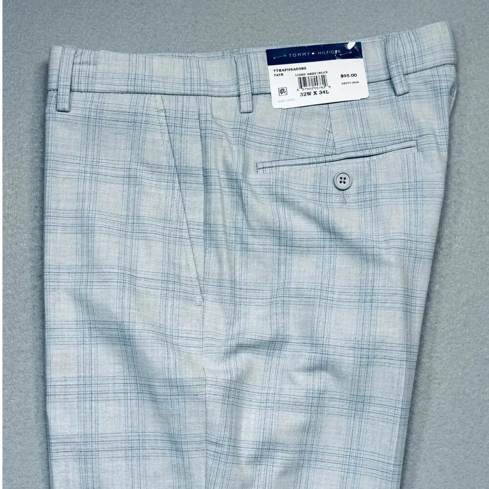 Tommy Hilfiger Mens Modern Fit Light Grey Dress Pant Light gray 32X34 $95
